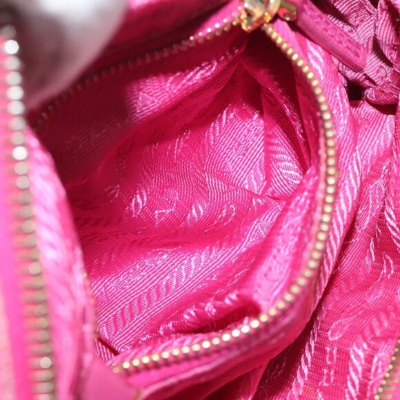 PRADA Pouch Canvas Pink Gold Auth hk2039 - Picture 10 of 13